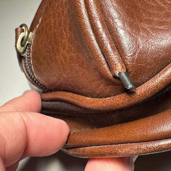 Vintage High End Penguin Brown Leather Men’s Toiletry Travel Bag - Picture 6 of 11